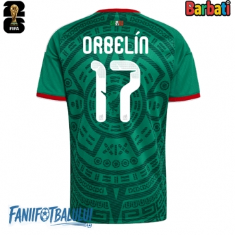 Mexic Orbelin Pineda #17 Tricou Fotbal Replică Mondial 2026 Barbati Acasa